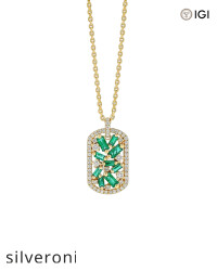 0.40 Carat Round VS Clarity Lab Grown Diamond Dog Tag Pendant - Silveroni