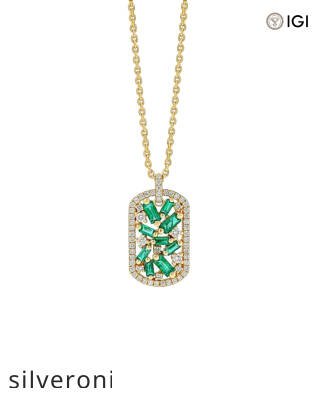 0.40 Carat Round VS Clarity Lab Grown Diamond Dog Tag Pendant - 1