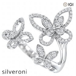0.45 Carat Triple Butterfly Silhouette Lab Grown Diamond Ring - 4