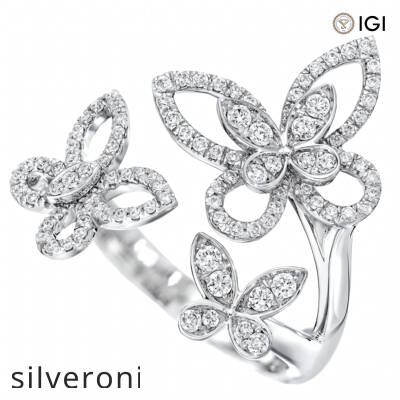0.45 Carat Triple Butterfly Silhouette Lab Grown Diamond Ring - 4