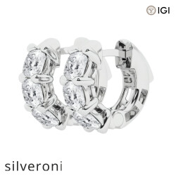 0.50 Carat Cushion Lab Grown Diamond Huggie Hoop Earrings in 14K White Gold - 2