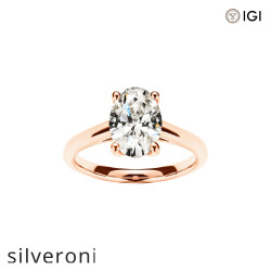0.50 Carat D Color Oval Lab Grown Diamond Solitaire Ring - Silveroni