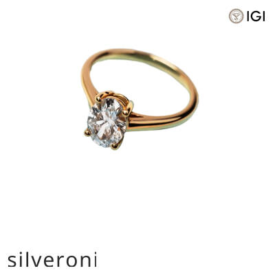 0.50 Carat D Color Oval Lab Grown Diamond Solitaire Ring - 2