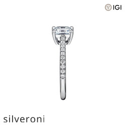 0.50 Carat Emerald-Cut Lab Grown Diamond Engagement Ring in Platinum - 2