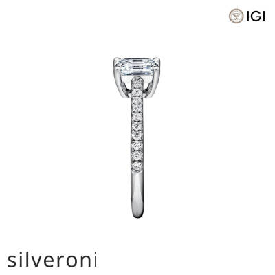 0.50 Carat Emerald-Cut Lab Grown Diamond Engagement Ring in Platinum - 2