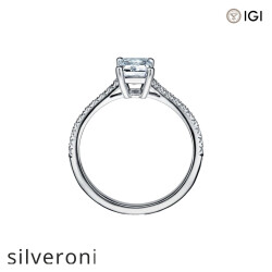 0.50 Carat Emerald-Cut Lab Grown Diamond Engagement Ring in Platinum - 3