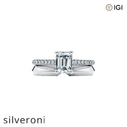 0.50 Carat Emerald-Cut Lab Grown Diamond Engagement Ring in Platinum - 4