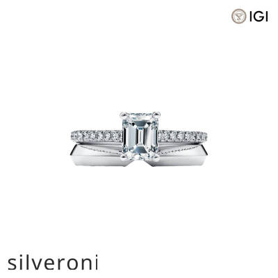 0.50 Carat Emerald-Cut Lab Grown Diamond Engagement Ring in Platinum - 4