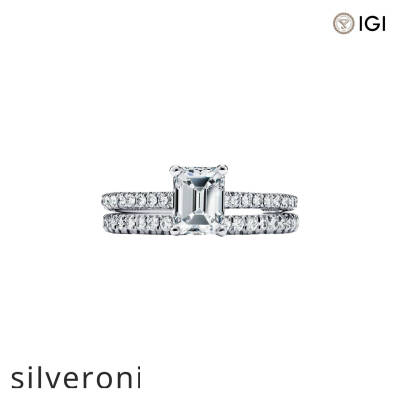 0.50 Carat Emerald-Cut Lab Grown Diamond Engagement Ring in Platinum - 5