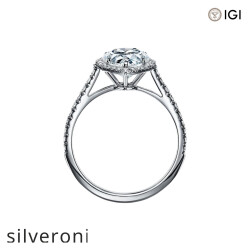 0.50 Carat Pear-Shaped Lab Grown Diamond Halo Engagement Ring - 3