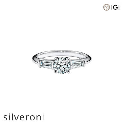 0.50 Carat Round Excellent Cut Lab Grown Diamond Three Stone Engagement Ring - 1