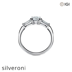 0.50 Carat Round Excellent Cut Lab Grown Diamond Three Stone Engagement Ring - 3