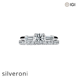 0.50 Carat Round Excellent Cut Lab Grown Diamond Three Stone Engagement Ring - 5