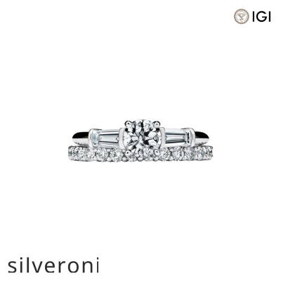 0.50 Carat Round Excellent Cut Lab Grown Diamond Three Stone Engagement Ring - 5