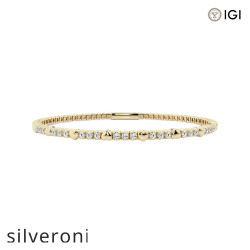 0.50 Carat Round Lab Grown Diamond Flex Bangle Bracelet in 14K Yellow Gold - Silveroni