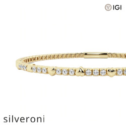0.50 Carat Round Lab Grown Diamond Flex Bangle Bracelet in 14K Yellow Gold - 2