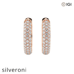 0.50 Carat Round Lab Grown Diamond Huggie Hoop Earrings 14K Rose Gold - Silveroni