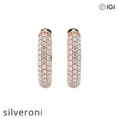 0.50 Carat Round Lab Grown Diamond Huggie Hoop Earrings 14K Rose Gold - 1