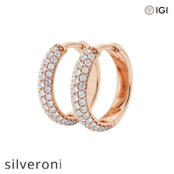 0.50 Carat Round Lab Grown Diamond Huggie Hoop Earrings 14K Rose Gold - 2
