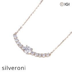 0.50 Carat Round Lab Grown Diamond Necklace in 10K, 14K, 18K Gold - Silveroni