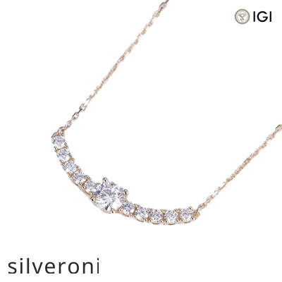 0.50 Carat Round Lab Grown Diamond Necklace in 10K, 14K, 18K Gold - 1