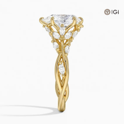 0.52 Carat Marquise Lab Grown Diamond Ring in 14K Yellow Gold - 4