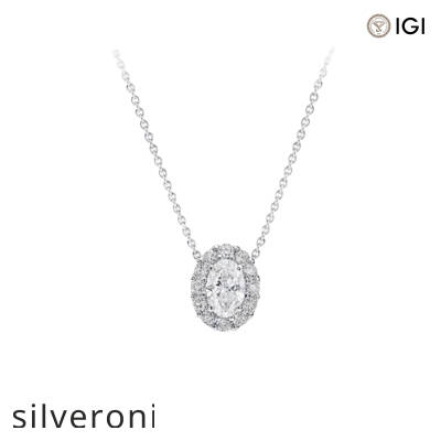 0.52 Carat Oval Lab Grown Diamond Pendant - 1