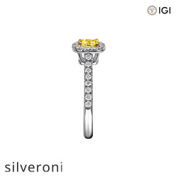0.53 Carat Cushion Cut Lab Grown Diamond Halo Engagement Ring - 2