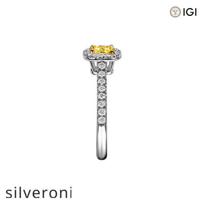 0.53 Carat Cushion Cut Lab Grown Diamond Halo Engagement Ring - 2