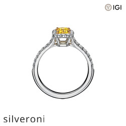 0.53 Carat Cushion Cut Lab Grown Diamond Halo Engagement Ring - 3