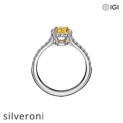 0.53 Carat Cushion Cut Lab Grown Diamond Halo Engagement Ring - 3