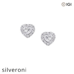 0.54 Carat Heart Shape Lab Grown Diamond Stud Earrings - Silveroni