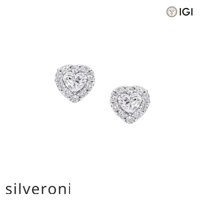 0.54 Carat Heart Shape Lab Grown Diamond Stud Earrings - 1