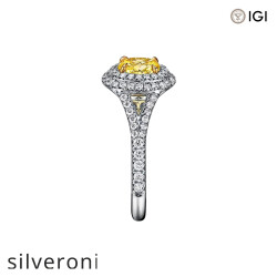 0.55 Carat Oval Lab Grown Diamond Double Halo Engagement Ring in Platinum - 2