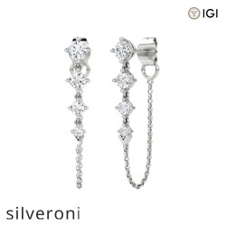 0.55 Carat Round Ideal Cut Lab Grown Diamond Tennis Earrings - Silveroni
