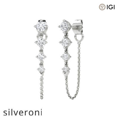 0.55 Carat Round Ideal Cut Lab Grown Diamond Tennis Earrings - 1