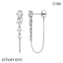 0.55 Carat Round Ideal Cut Lab Grown Diamond Tennis Earrings - 2