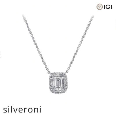 0.56 Carat Emerald Cut Lab Grown Diamond Pendant - 1