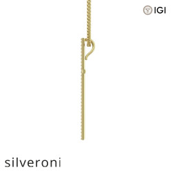 0.60 Carat Round Natural Diamond Cross Pendant Necklace in 18KT Yellow Gold - 3