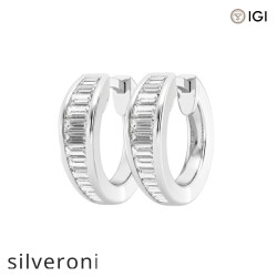 0.63 Carat Baguette Lab Grown Diamond Huggie Hoop Earrings Platinum VS1 - 2