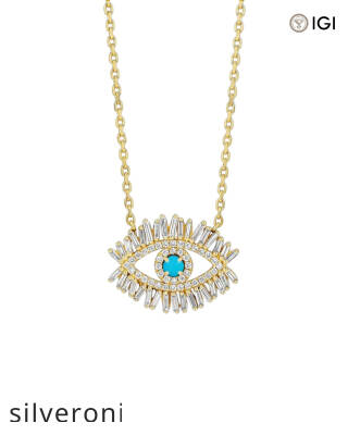 0.63 Carat Round VS Clarity Lab Grown Diamond Evil Eye Pendant - 1