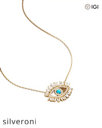 0.63 Carat Round VS Clarity Lab Grown Diamond Evil Eye Pendant - 2
