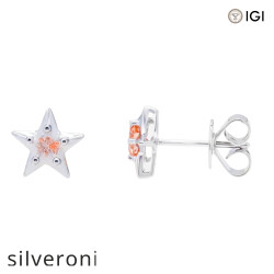 0.65 Carat Round Cut Fancy Pink Lab Grown Diamond Stud Earrings in 18KT White Gold - 2