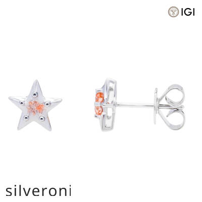 0.65 Carat Round Cut Fancy Pink Lab Grown Diamond Stud Earrings in 18KT White Gold - 2