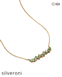 0.70 Carat Emerald and Diamond Baguette Pendant in 18K Yellow Gold - 2