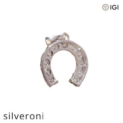 0.70 Carat Round Cut Lab Grown Diamond Horseshoe Pendant - 2