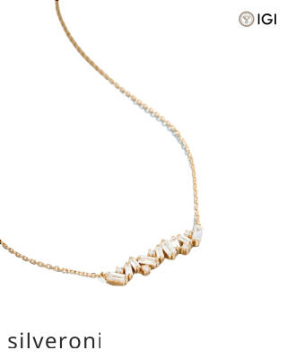 0.77 Carat Baguette and Round Lab Grown Diamond Bar Pendant - 2