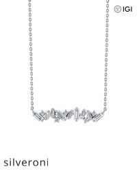 0.77 Carat Baguette and Round Lab Grown Diamond Bar Pendant - 5