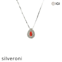 0.87 Carat Pear Shape Fancy Pink Lab Grown Diamond Halo Pendant - 3