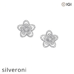 0.95 Carat Lab Grown Diamond Wild Flower Stud Earrings - Silveroni